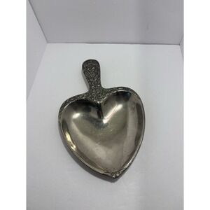 Vintage‎ Victorian Style Silver Plated Floral Heart Candy Trinket Dish Pan Japan